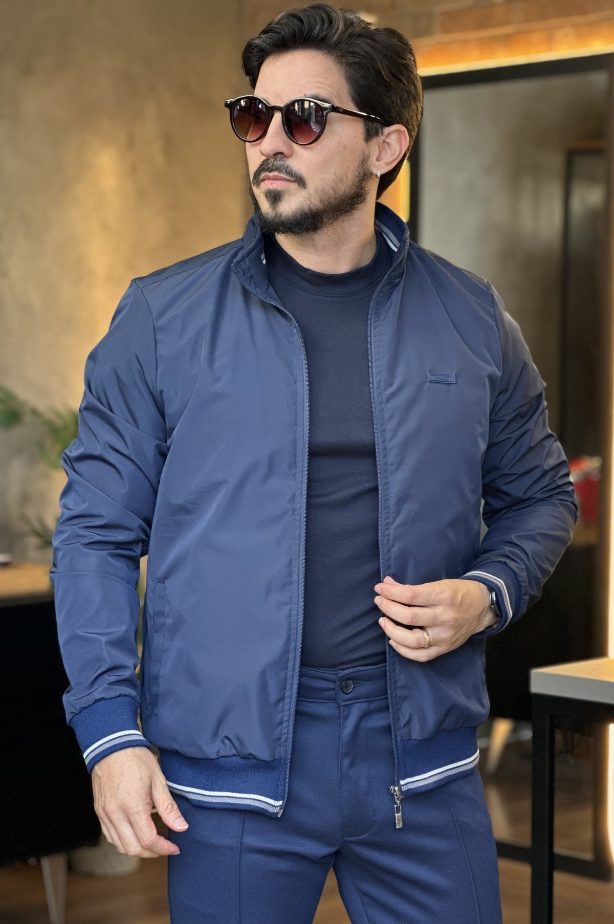 Jaqueta Casual Azul Marinho DLZ