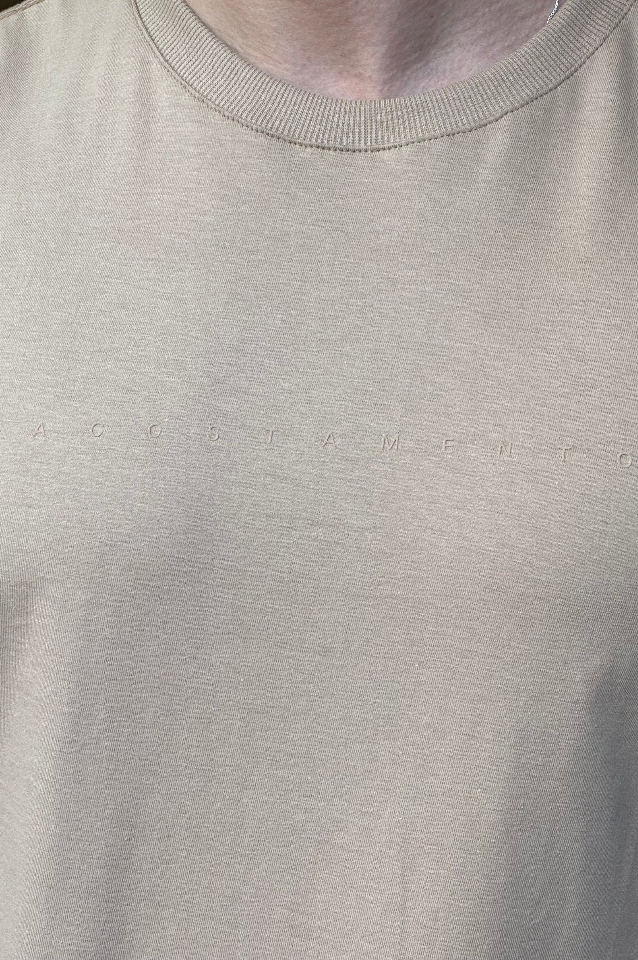 Camiseta Bege minimalista Acostamento