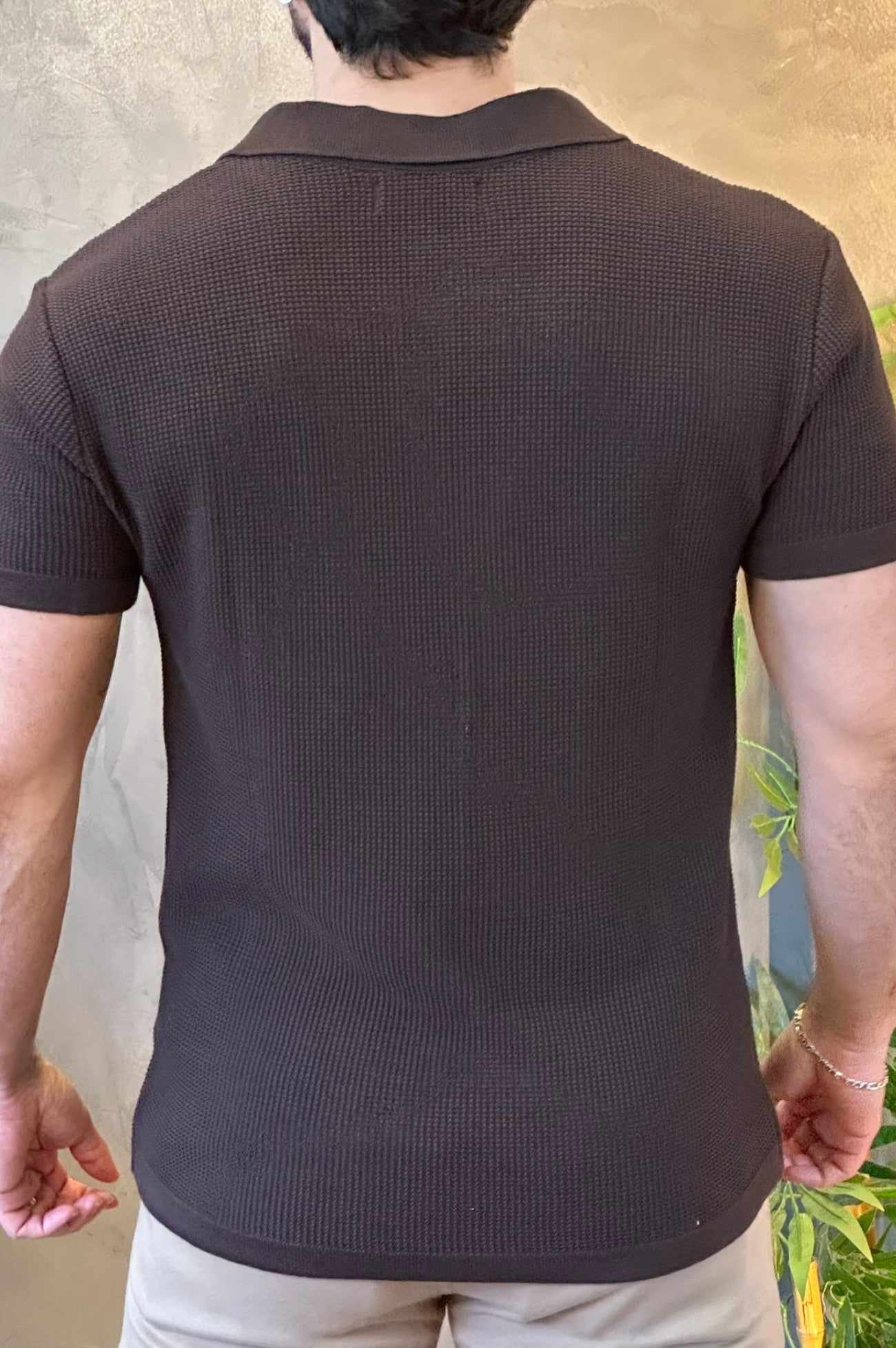 Polo Tricot Texturizada Ankor Marrom