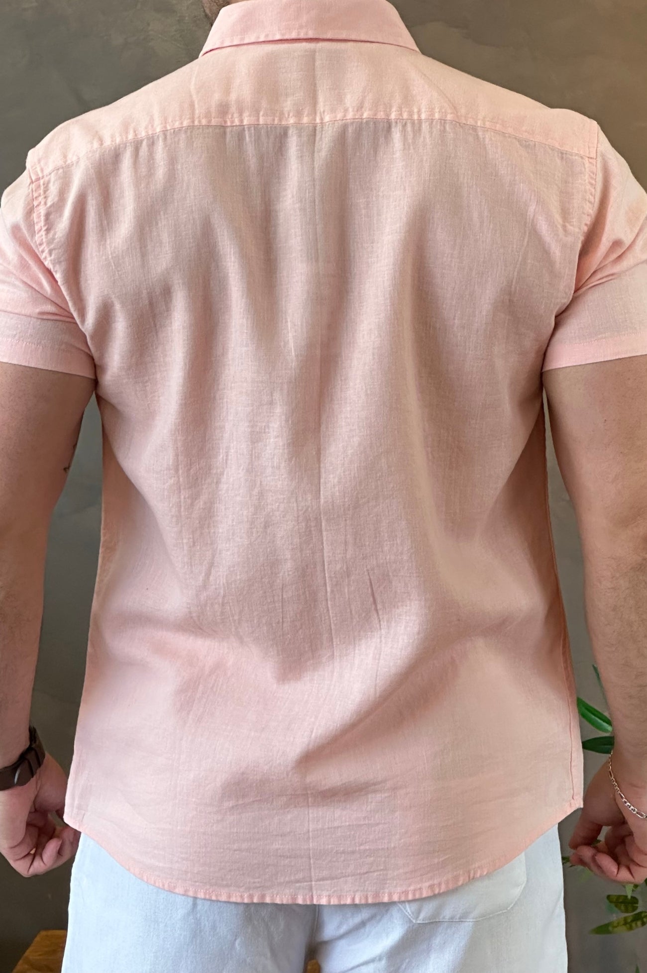 Camisa Manga Curta Linho Rosa King&Joe