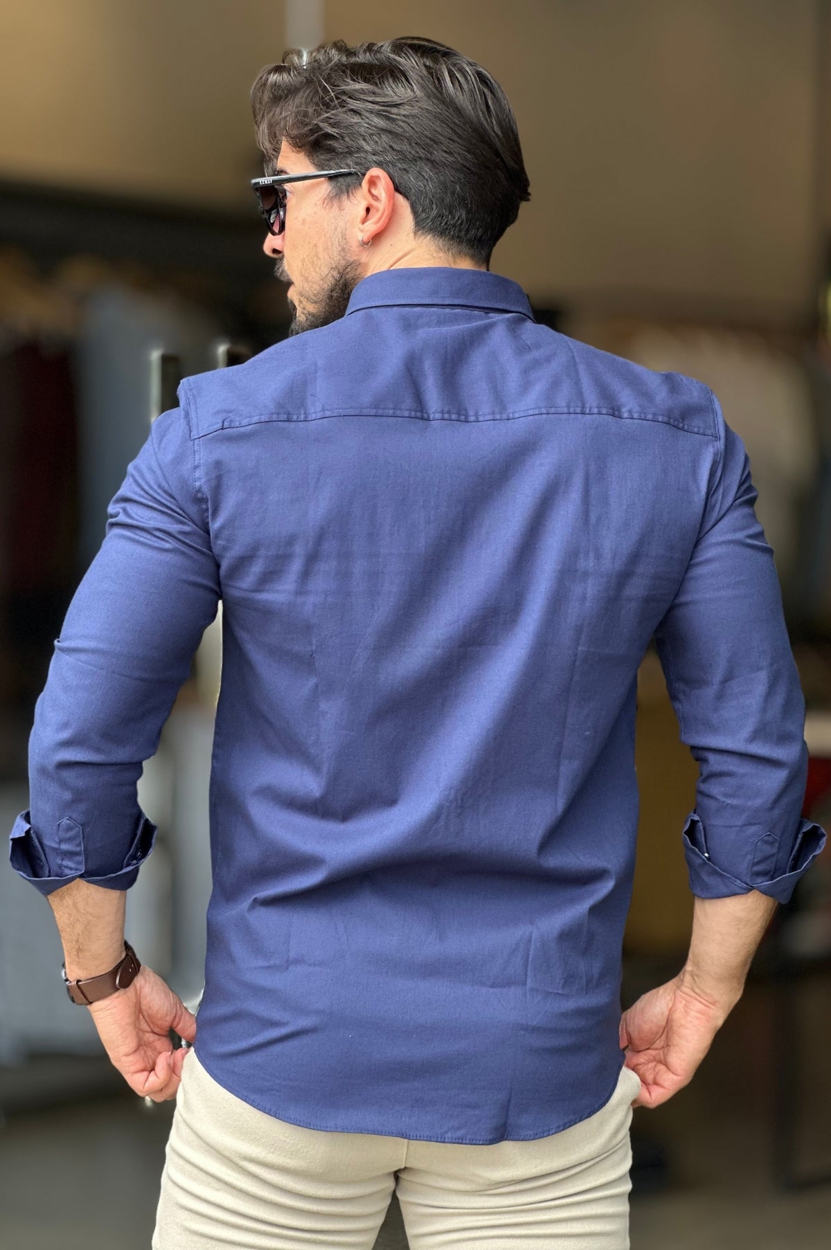 Camisa Social Algodão com Elastano Sibra