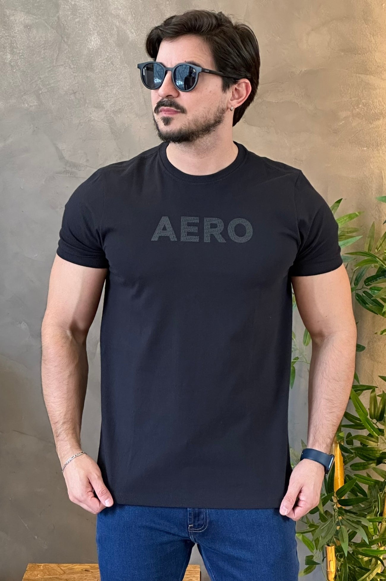 Camiseta Aeropostale com Escrita Preta