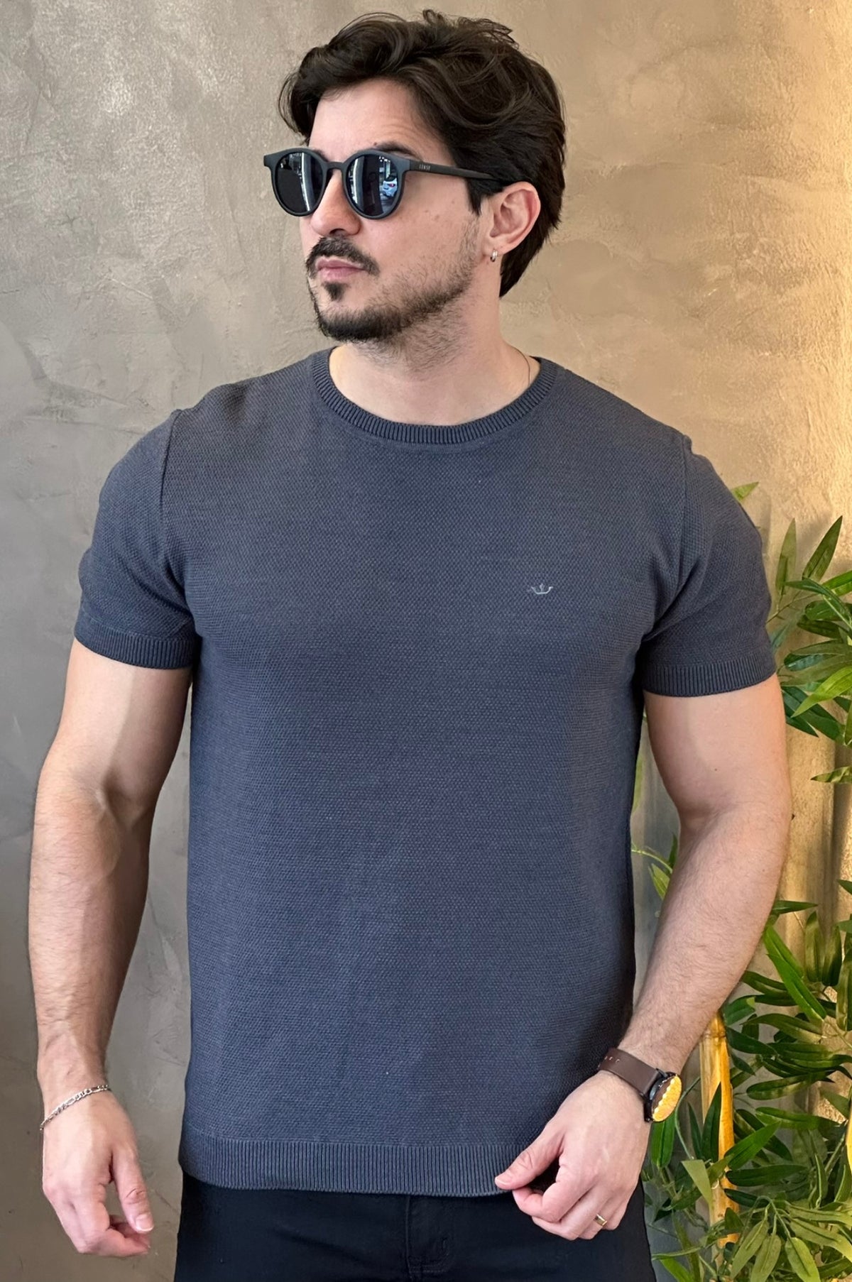 Camiseta Tricot Cinza Docthos