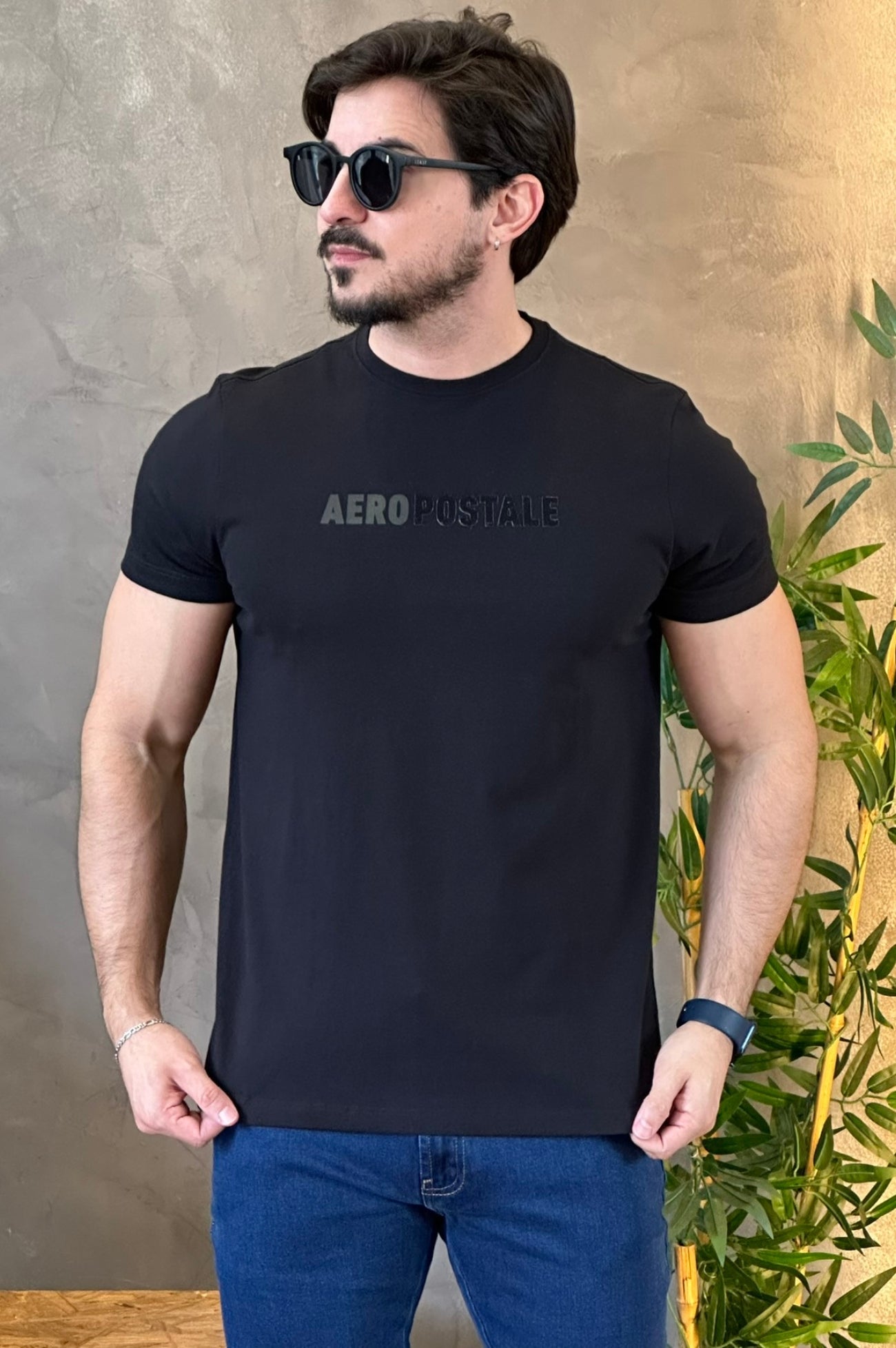 Camiseta Aeropostale Logo Preta