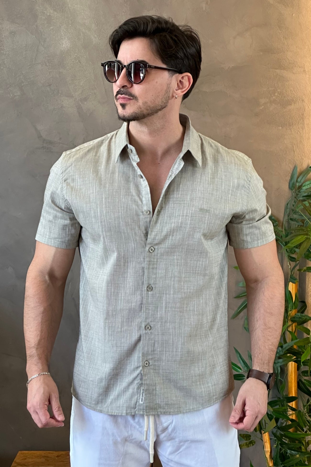 Camisa Manga Curta Verde King&Joe