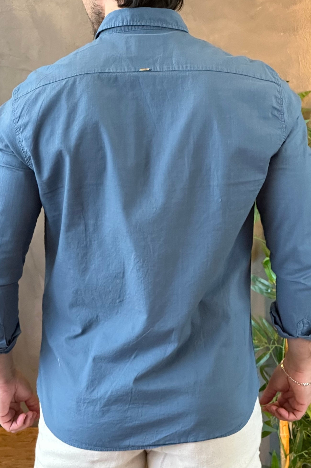 Camisa Linho Docthos Azul
