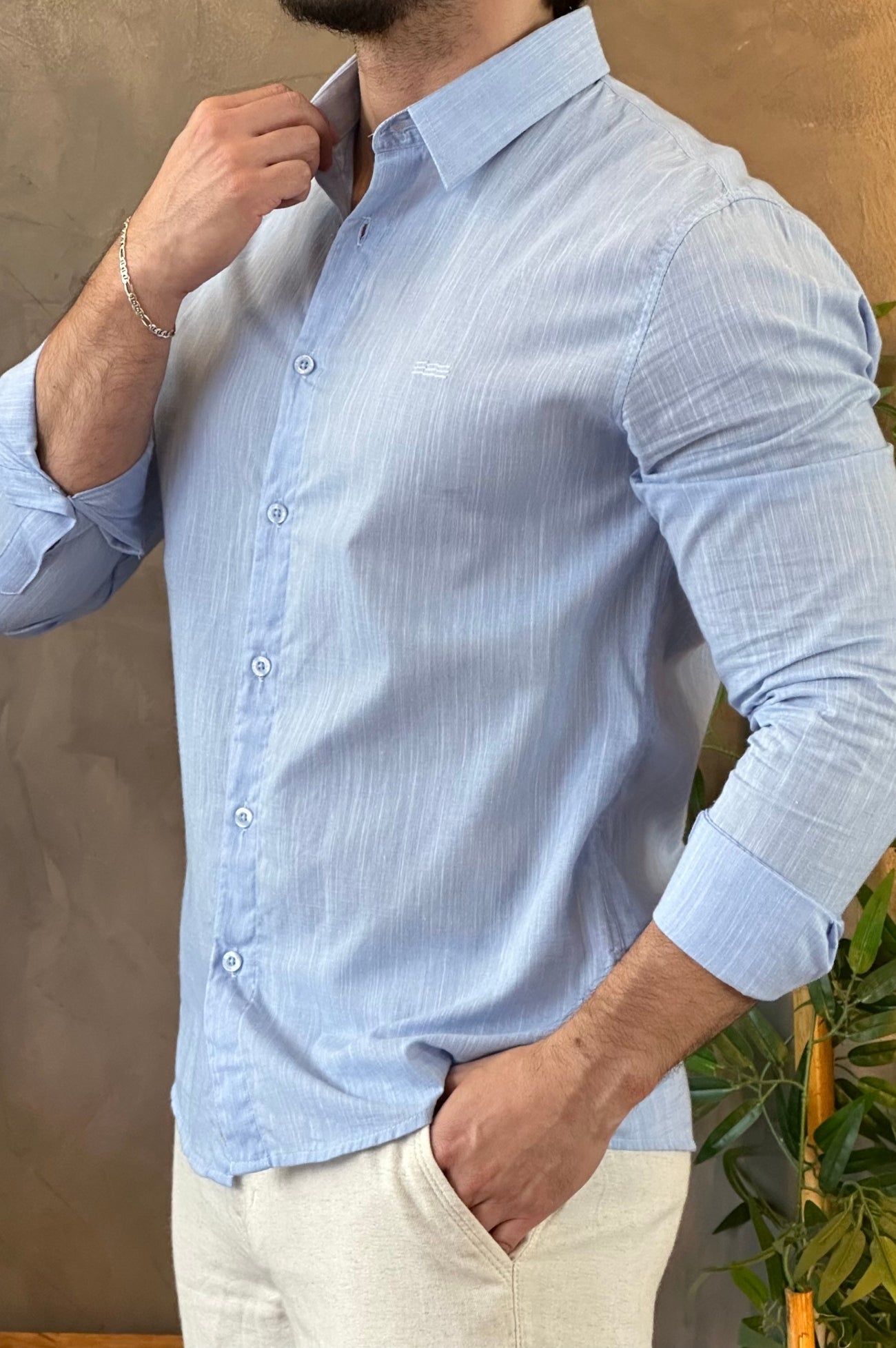 Camisa Linho King&Joe Azul