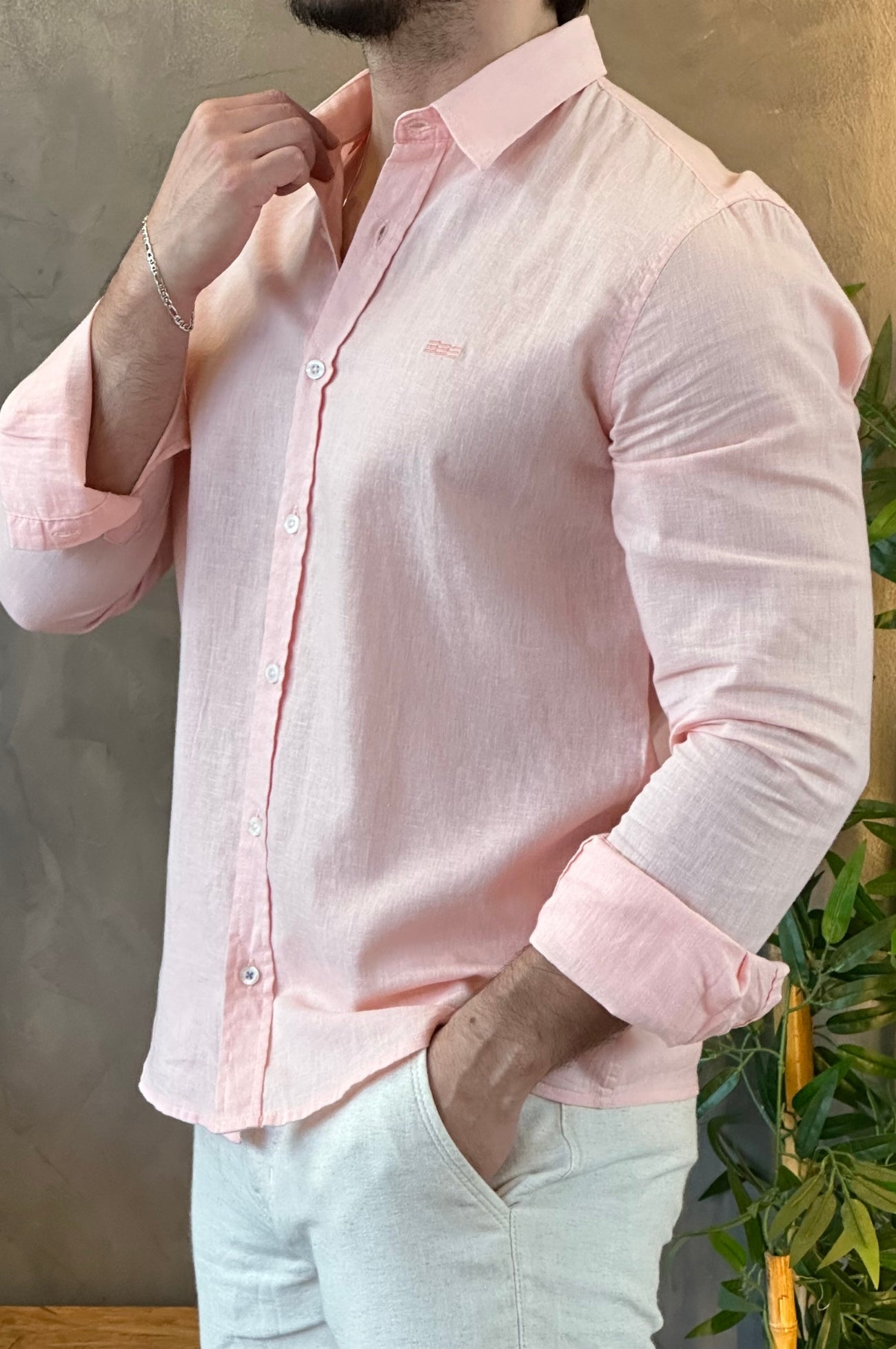 Camisa Linho King&Joe Rosa