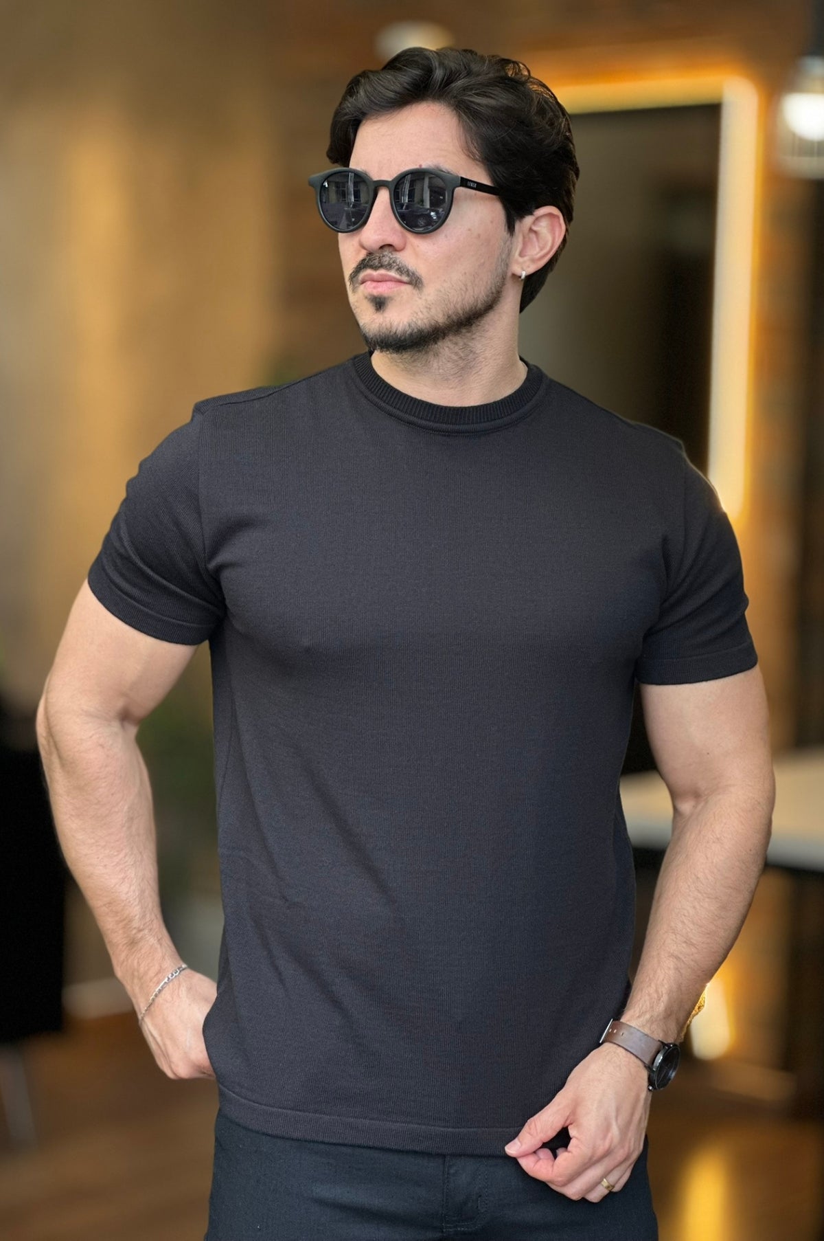 Camiseta Tricot Preta Ankor