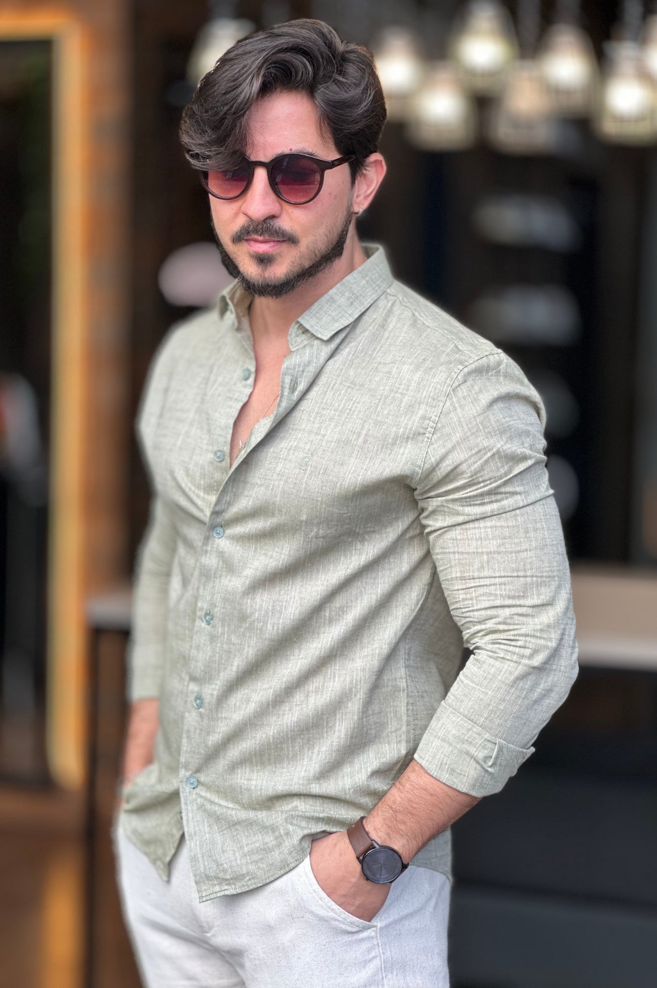 Camisa Flame Verde Claro Sibra