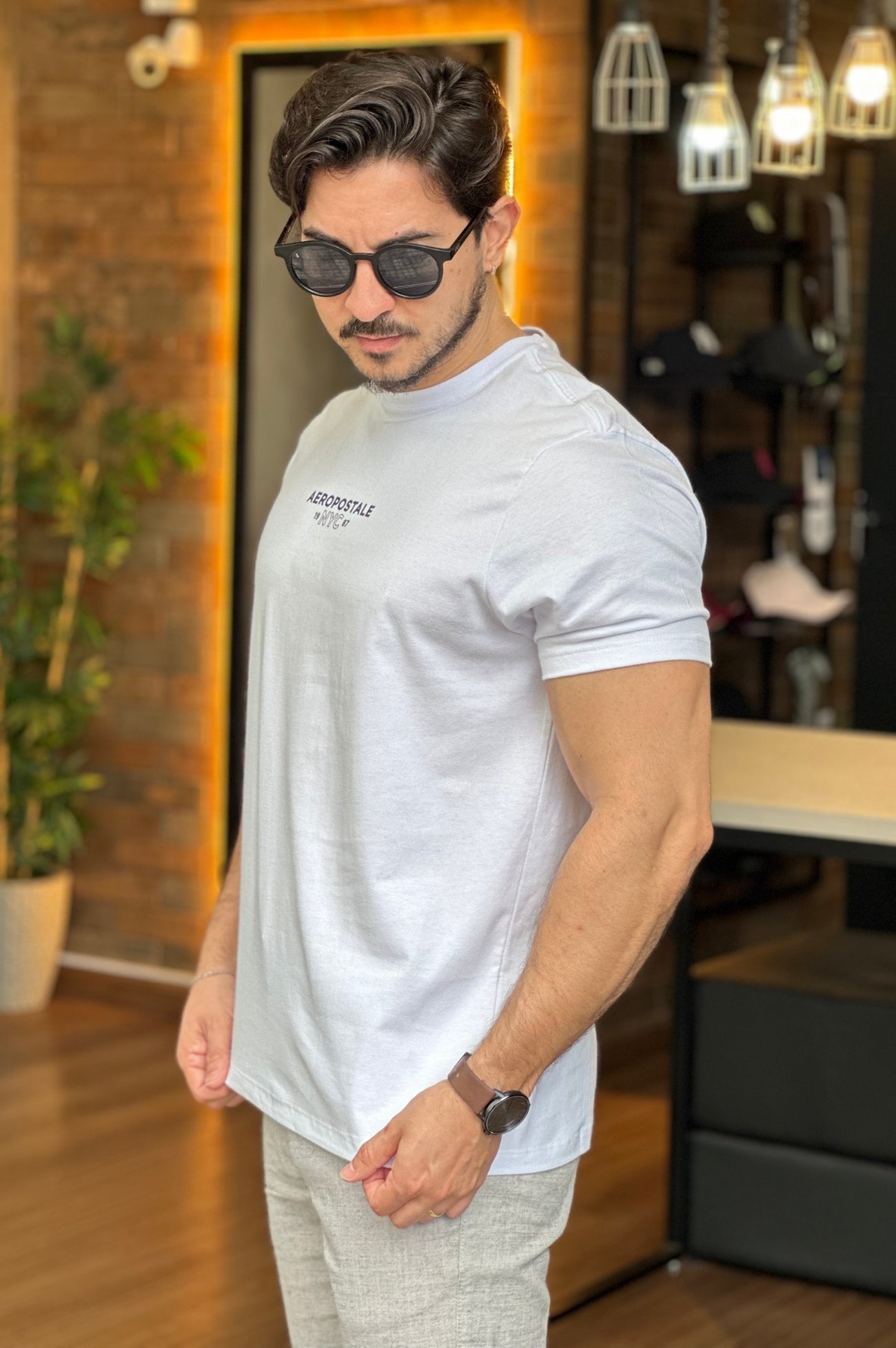 Camiseta Branca Aeropostale Logo Branca