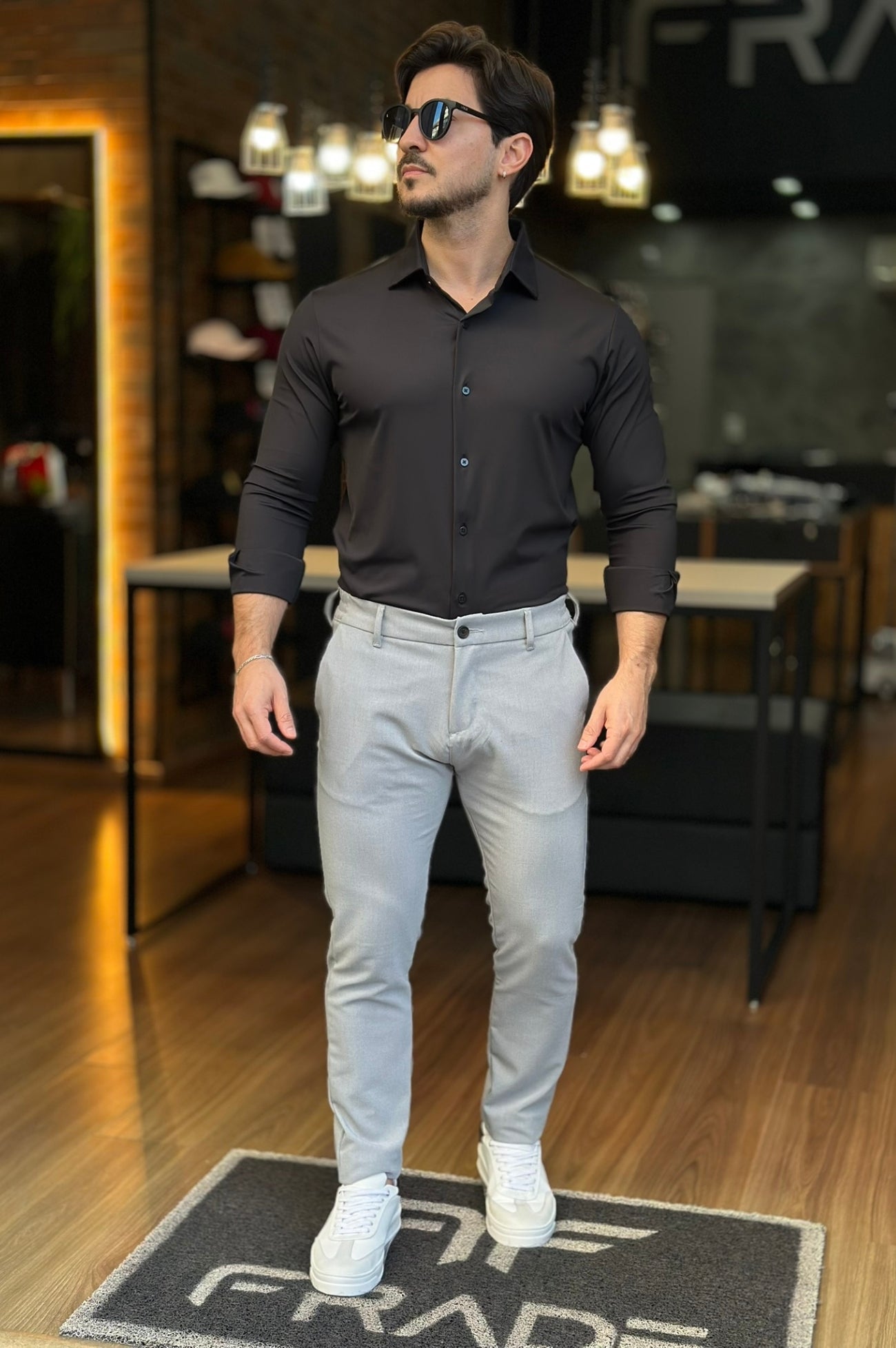 Camisa Social Preta Tecnológica Sibra