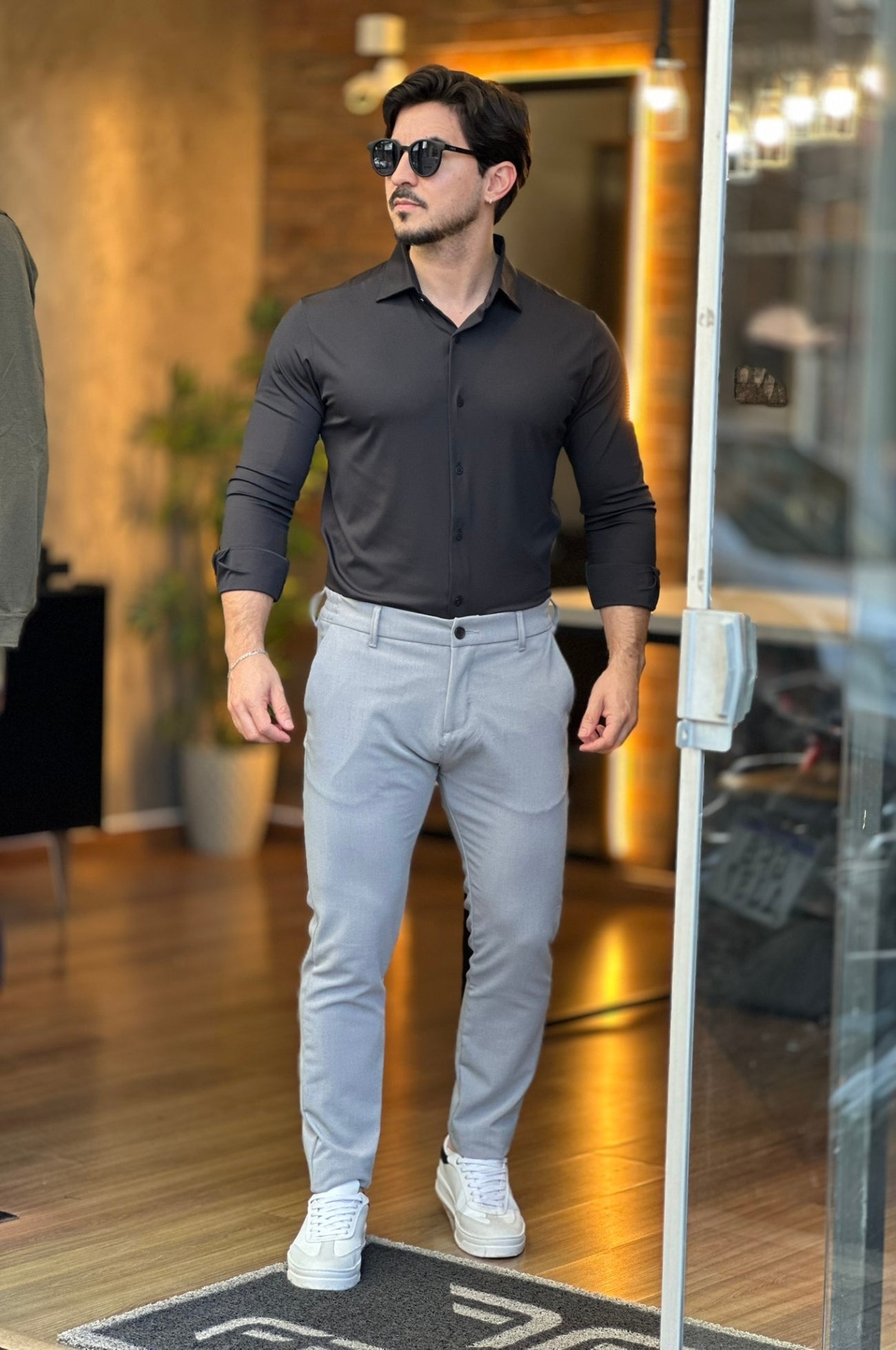 Camisa Social Preta Tecnológica Sibra
