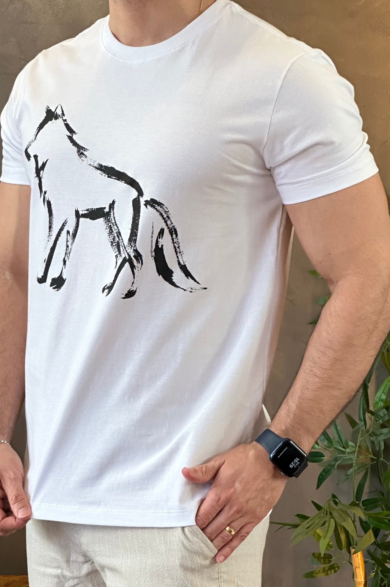 Camiseta Branca Lobo Acostamento