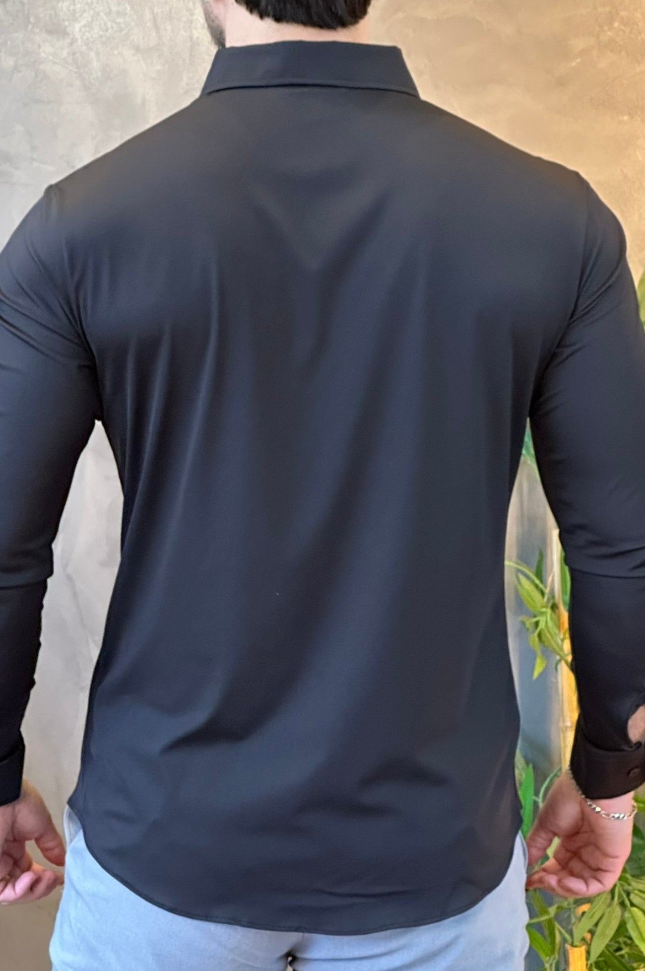 Camisa Social Preta Tecnológica Sibra