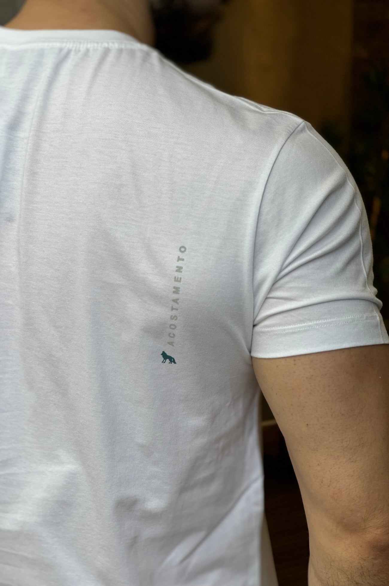 Camiseta Branca com Lobo Acostamento