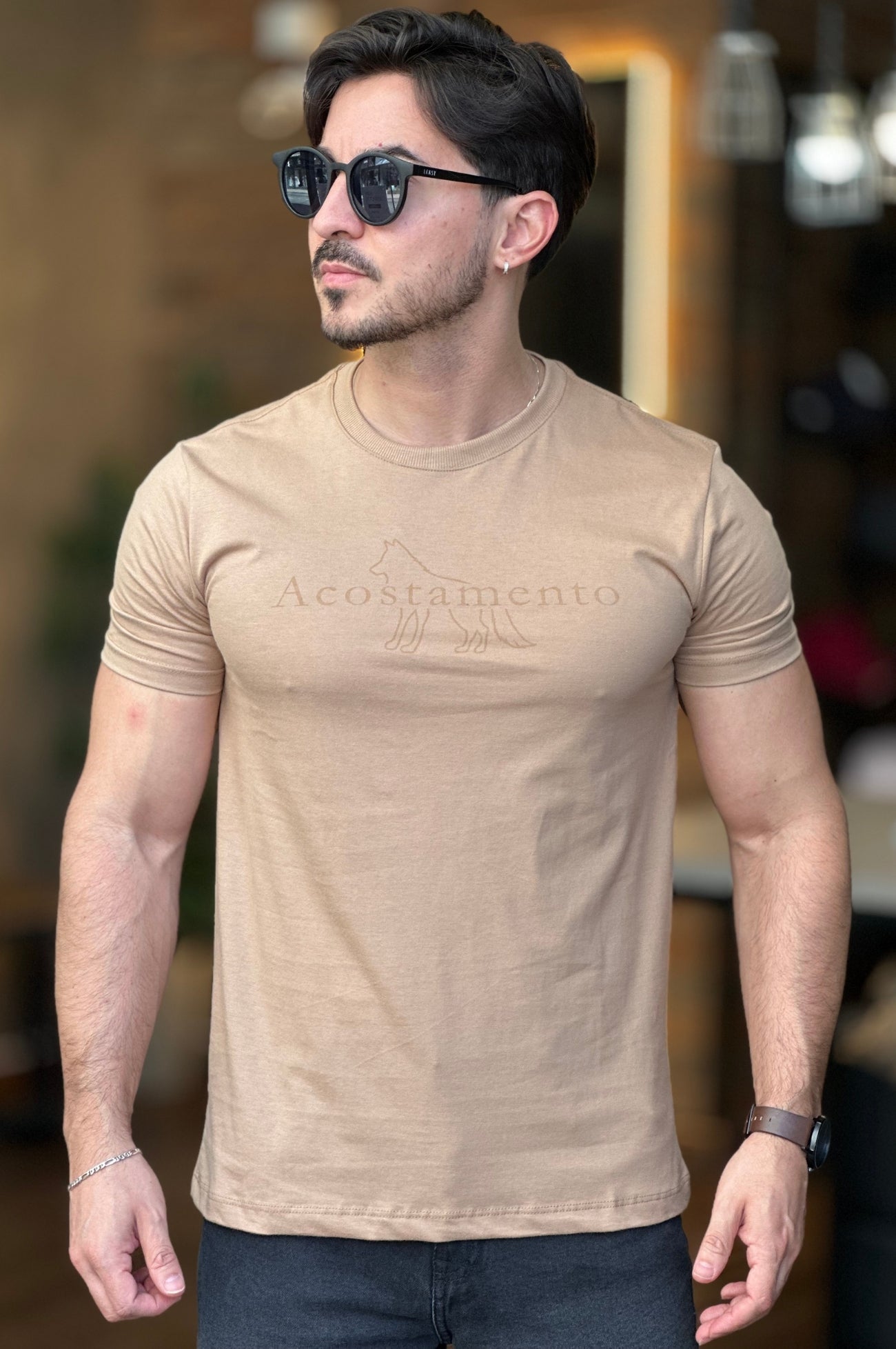 Camiseta Bege Acostamento