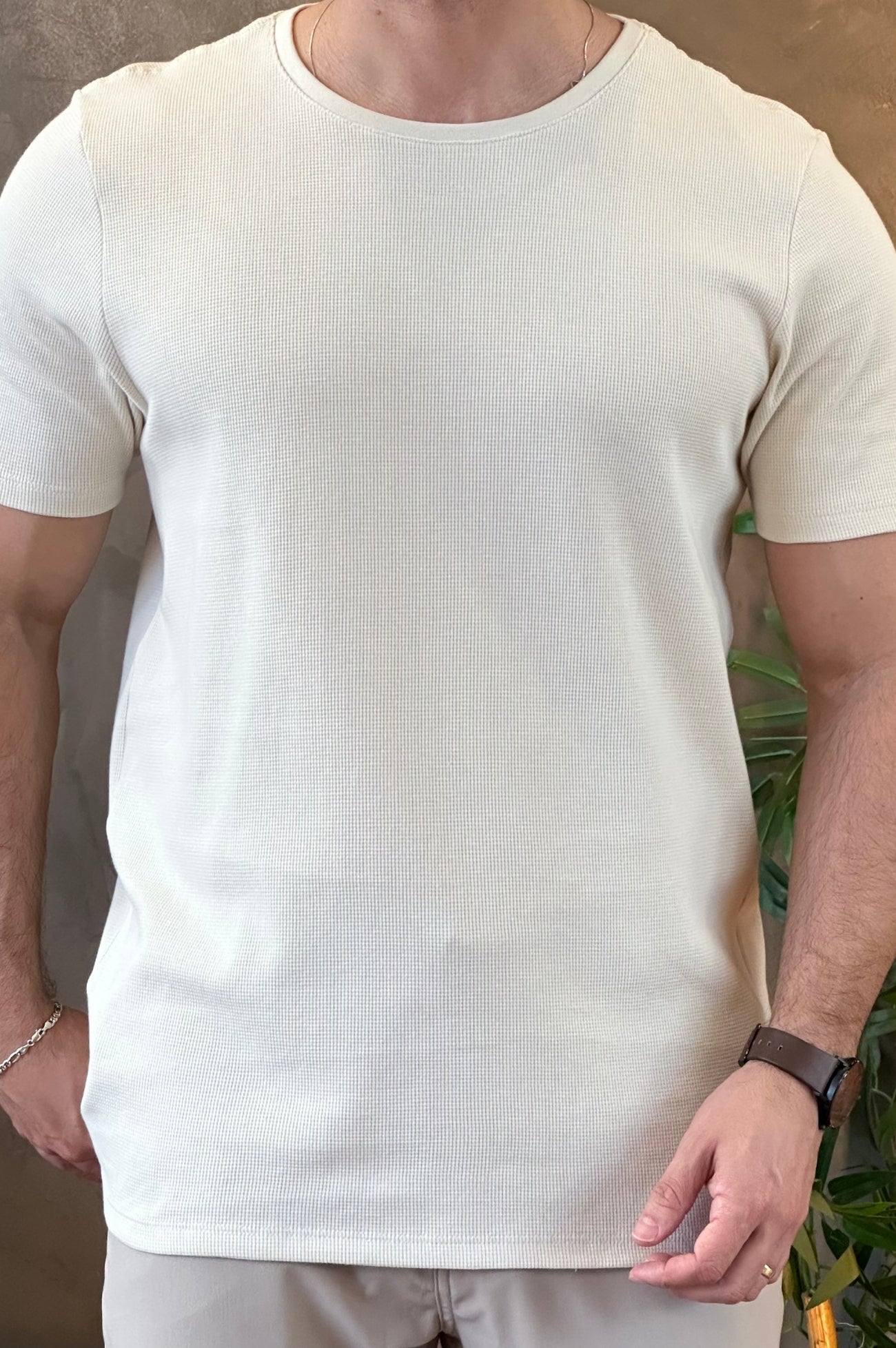 Camiseta Texturizada Bege DLZ