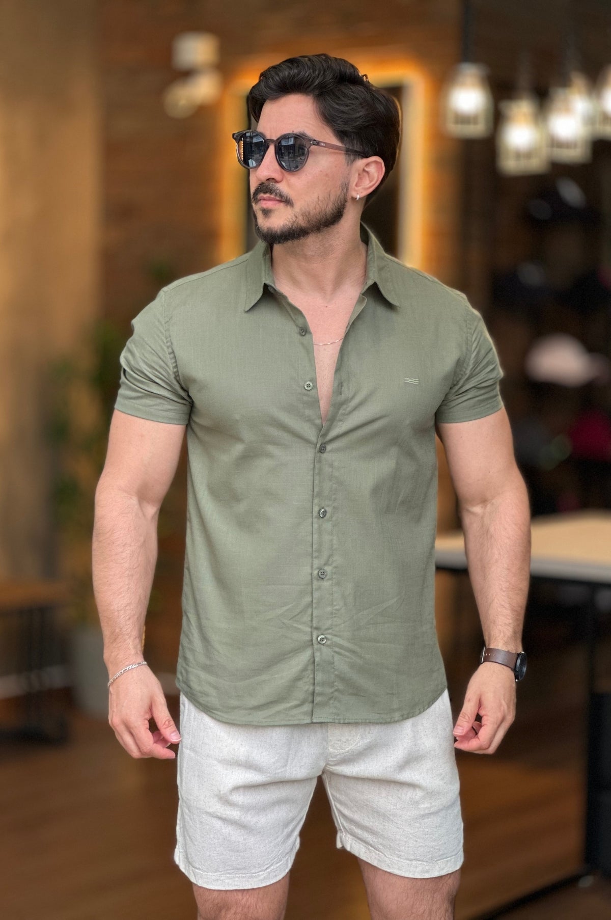 Camisa Verde Manga Curta King&Joe