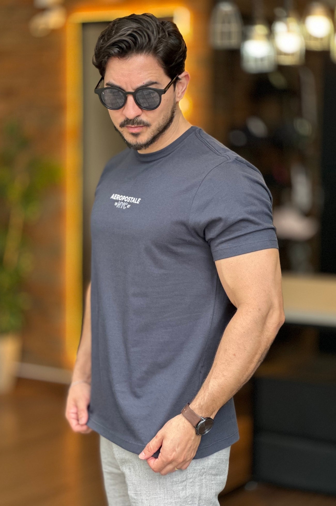 Camiseta Azul Marinho Aeropostale Logo
