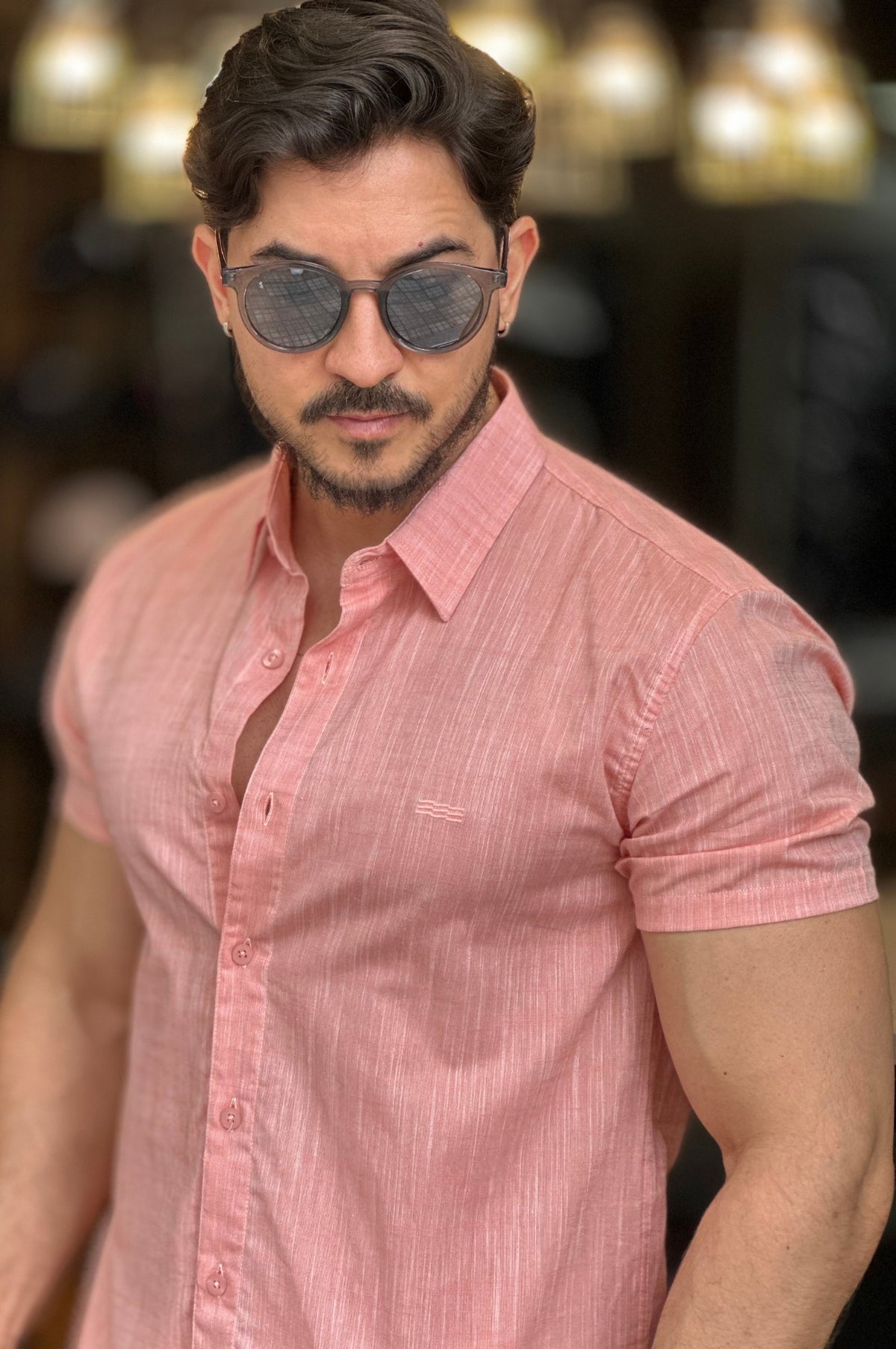 Camisa Rosa Manga Curta King&Joe