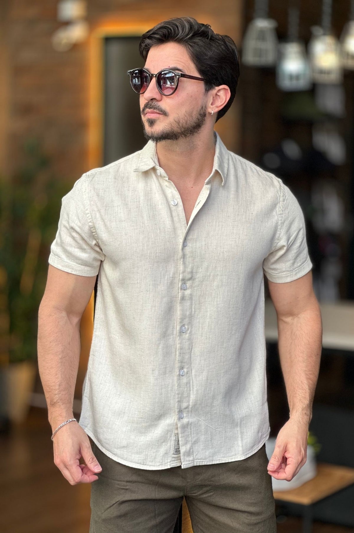 Camisa Linho Off White King&Joe