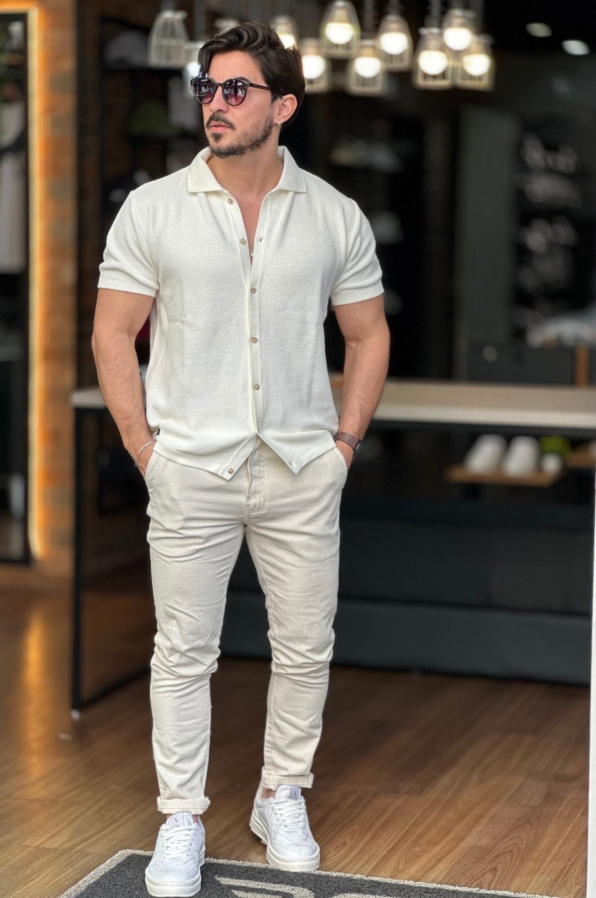 Camisa Texturizada Bege King&Joe