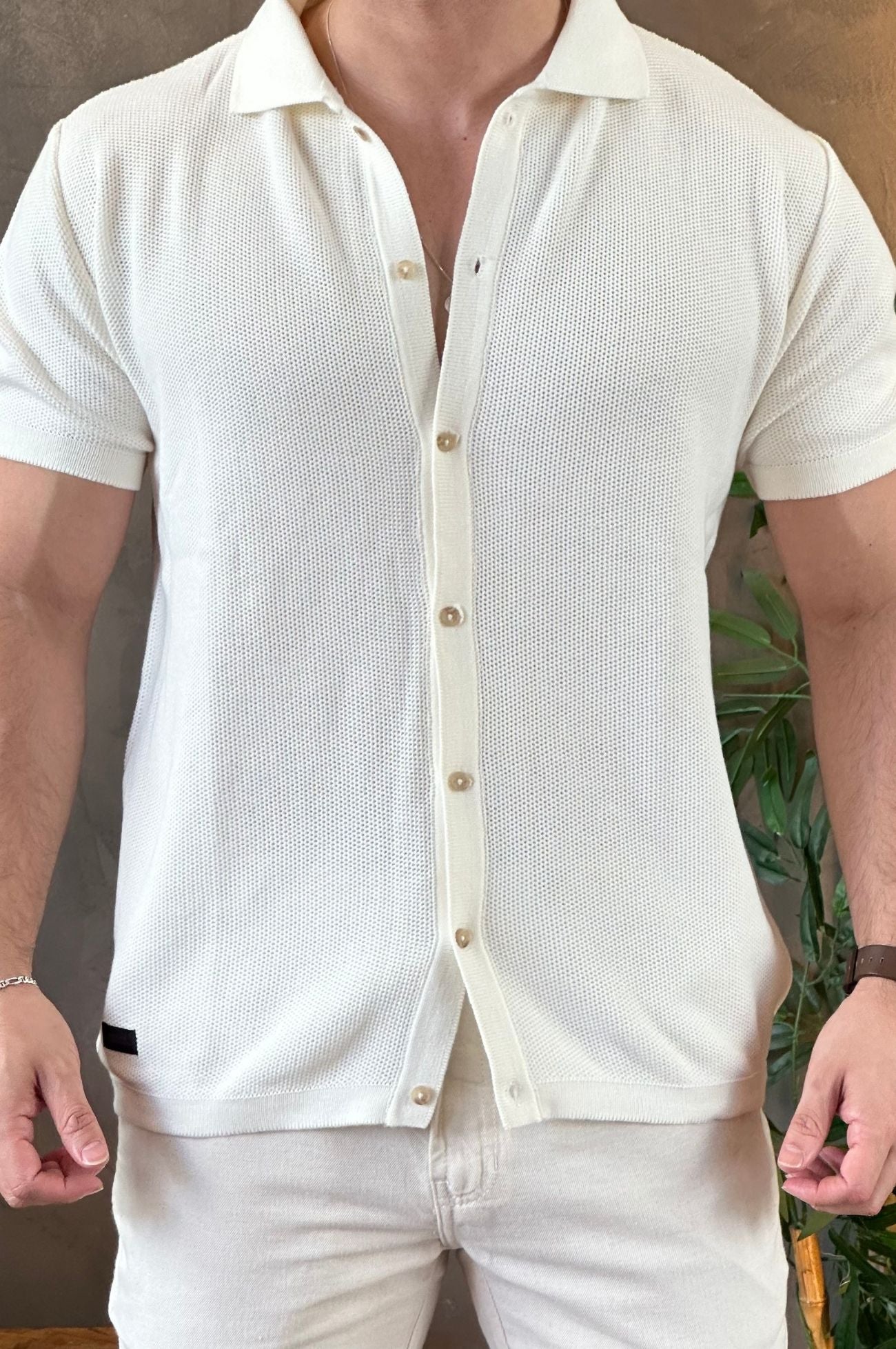 Camisa Texturizada Bege King&Joe