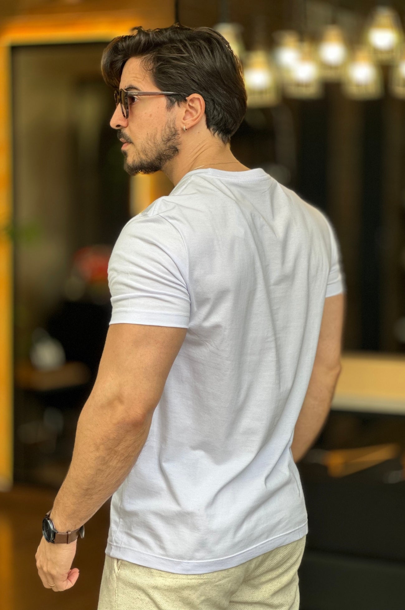 Camiseta Logo Retângulo Branca Calvin Klein