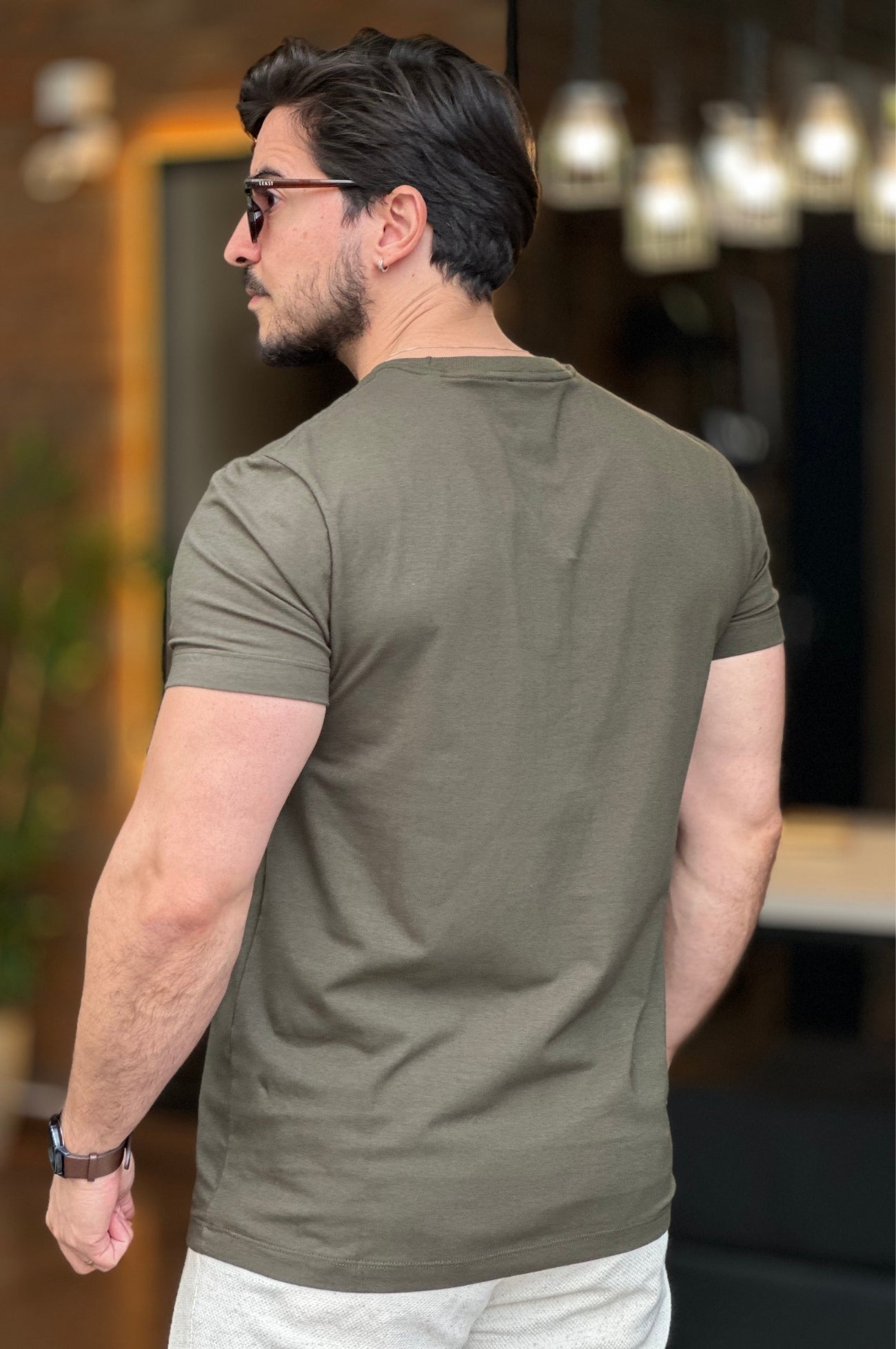 Camiseta Básica com Elastano Acostamento