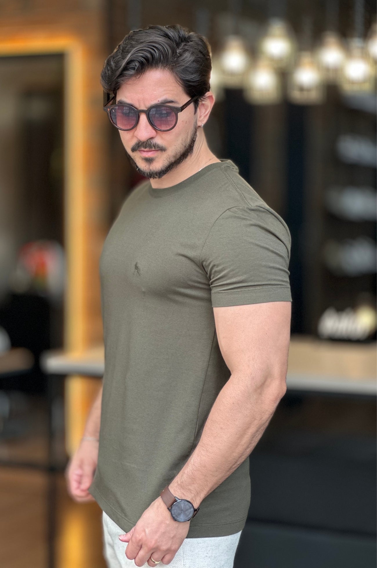 Camiseta Básica com Elastano Acostamento