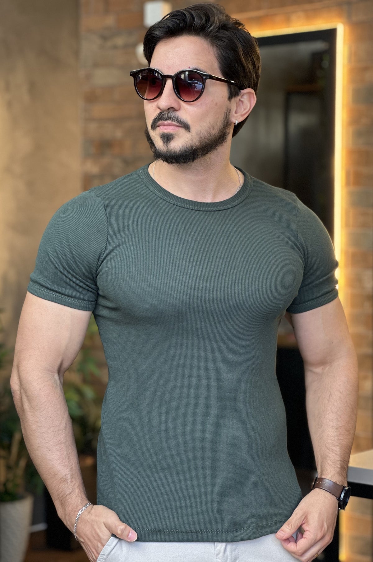 Camiseta Canelada Slim