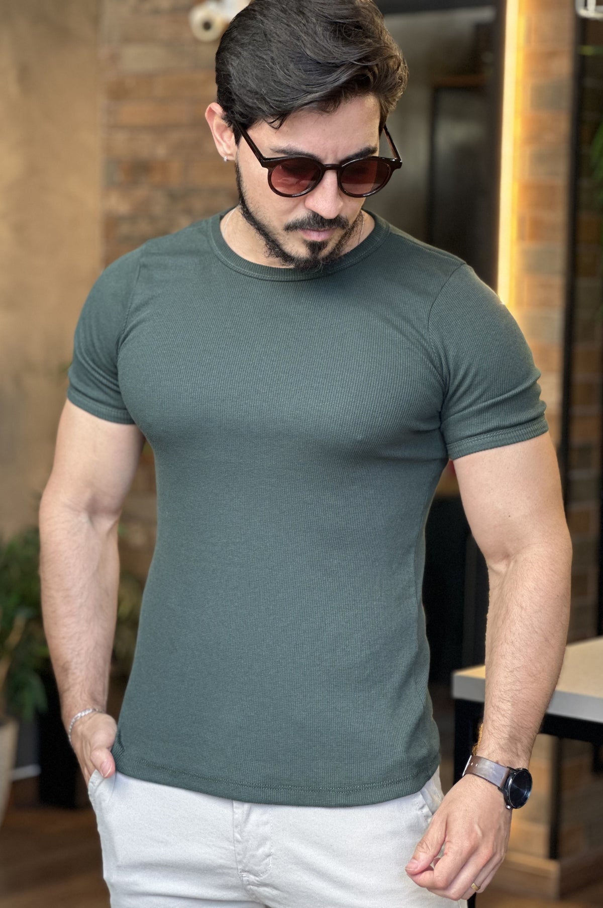 Camiseta Canelada Slim