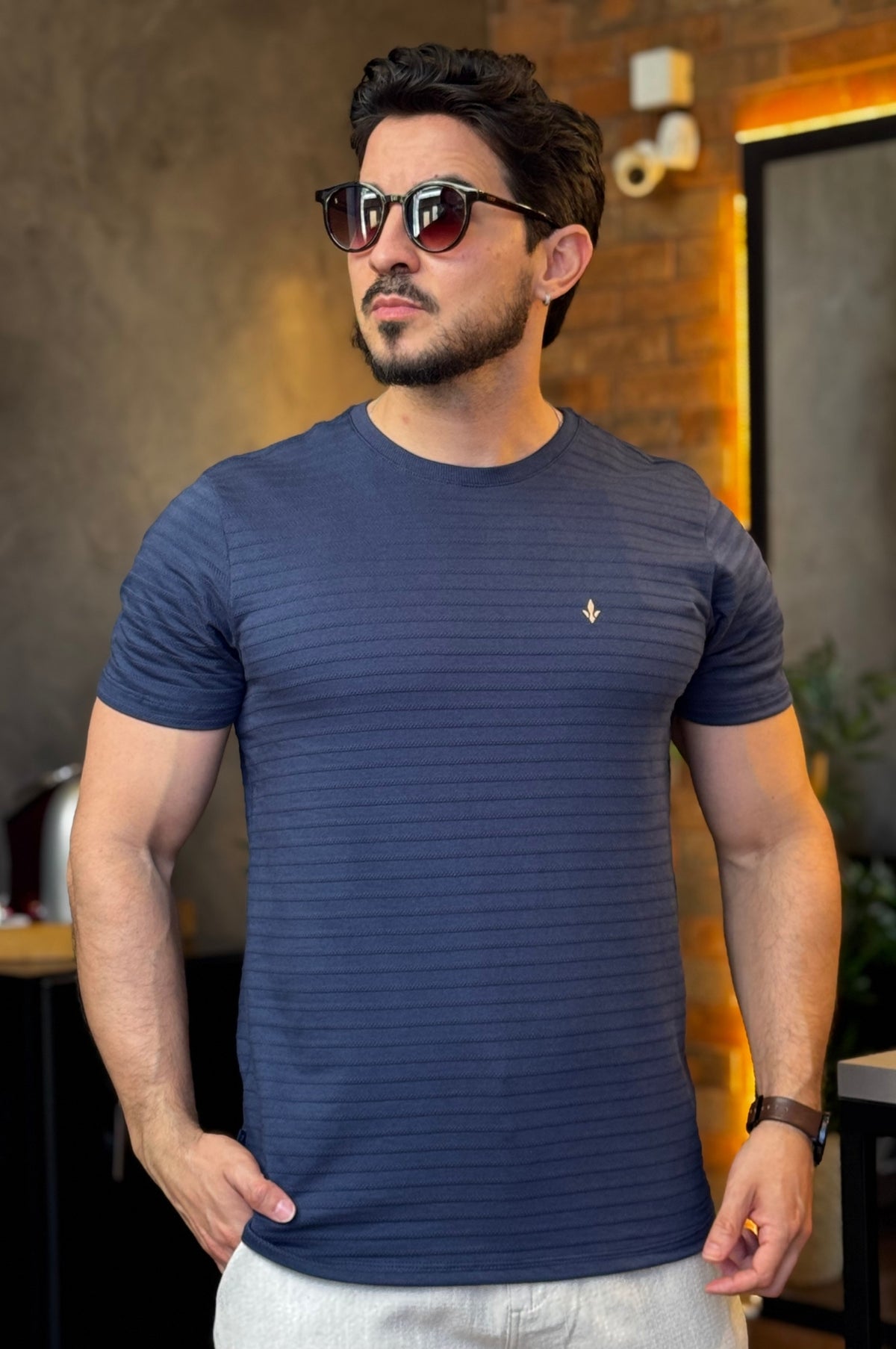 Camiseta Texturizada Azul DLZ