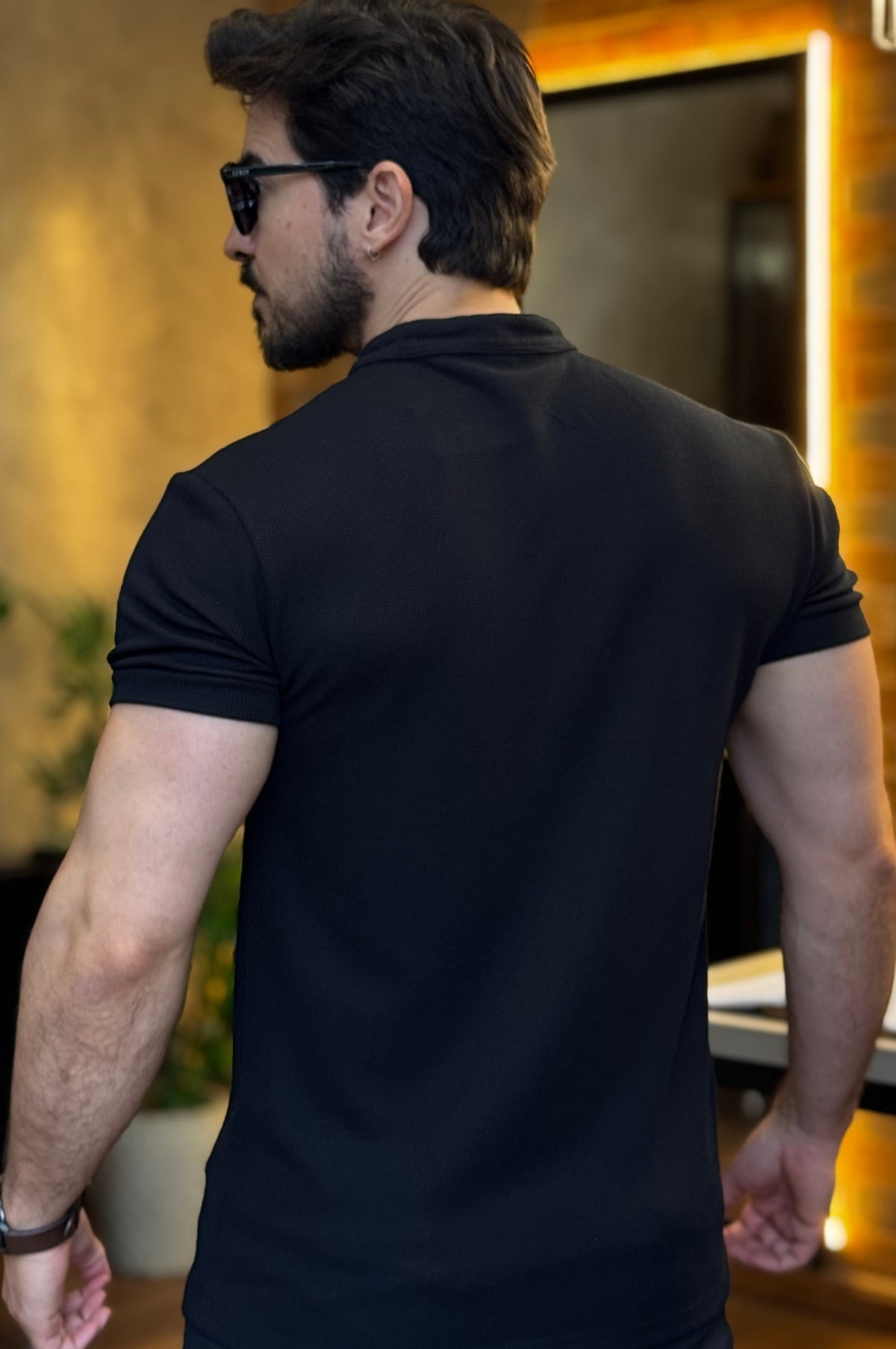 Polo Gola Henley Texturizada M.Artt