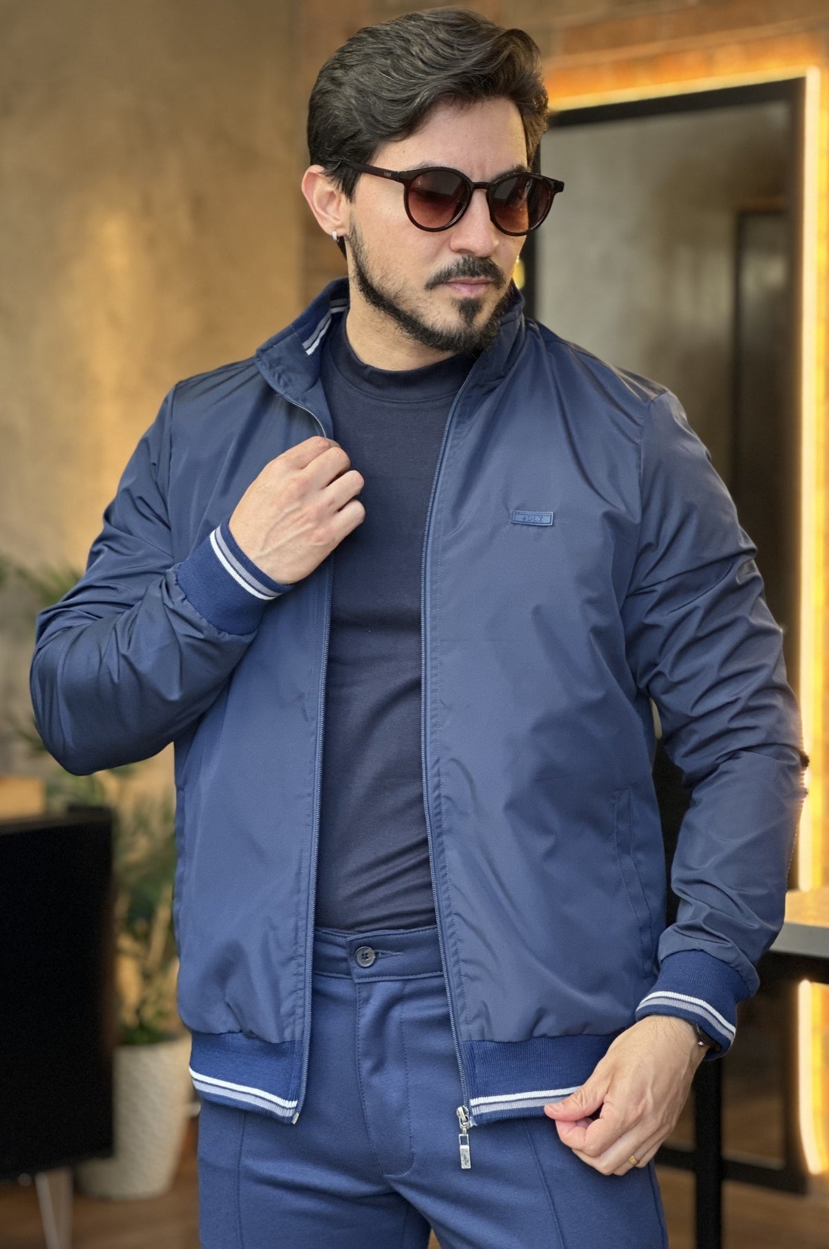 Jaqueta Casual Azul Marinho DLZ
