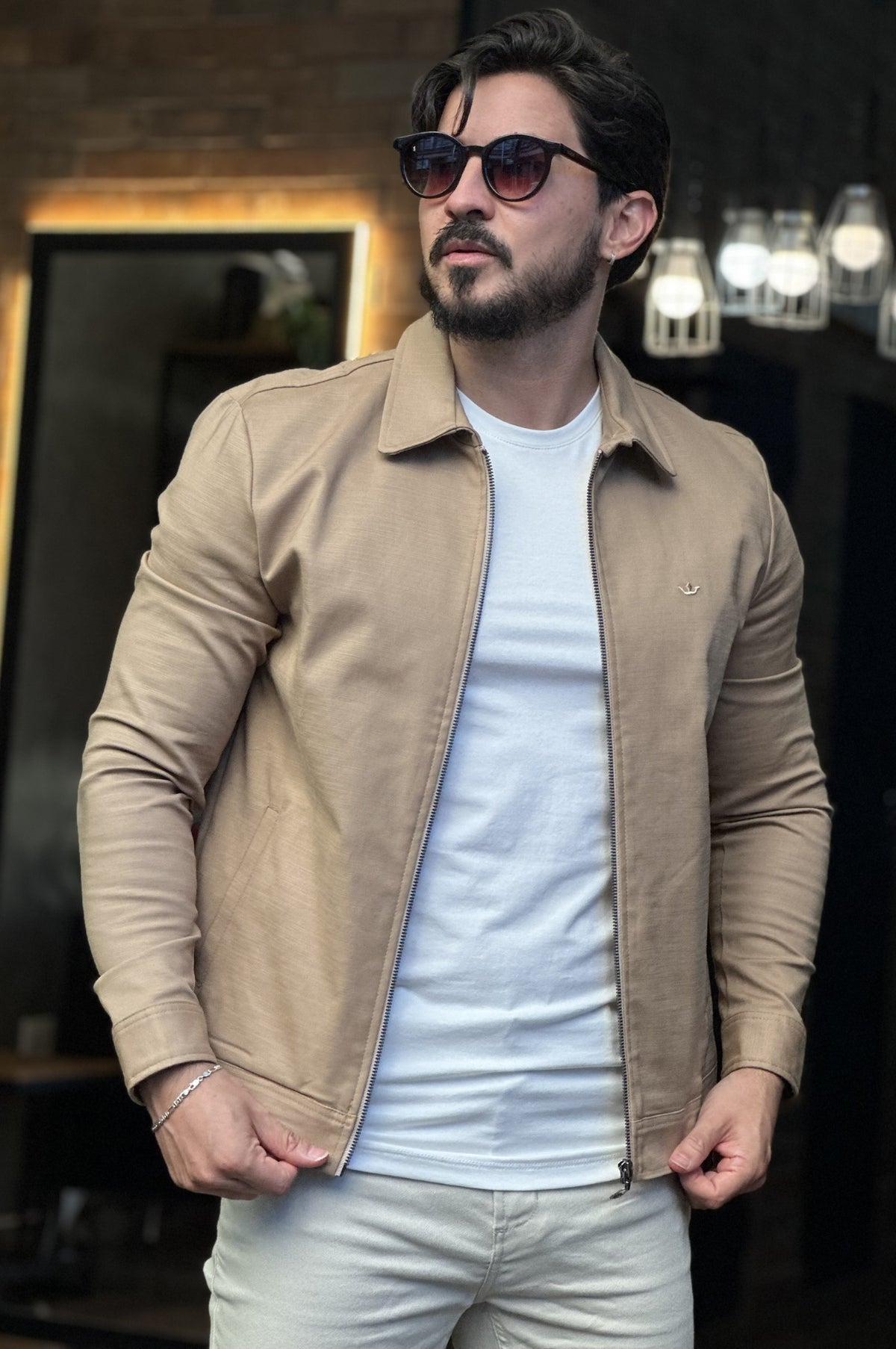 Jaqueta Casual Bege Docthos