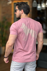 Camiseta lobo nas costas rosa Acostamento