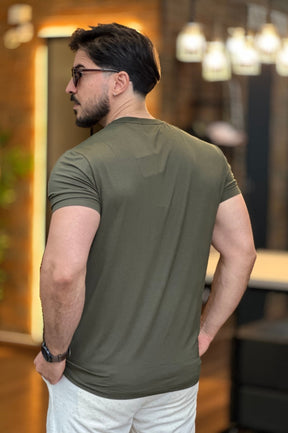 Camiseta Verde Malha Modal Acostamento
