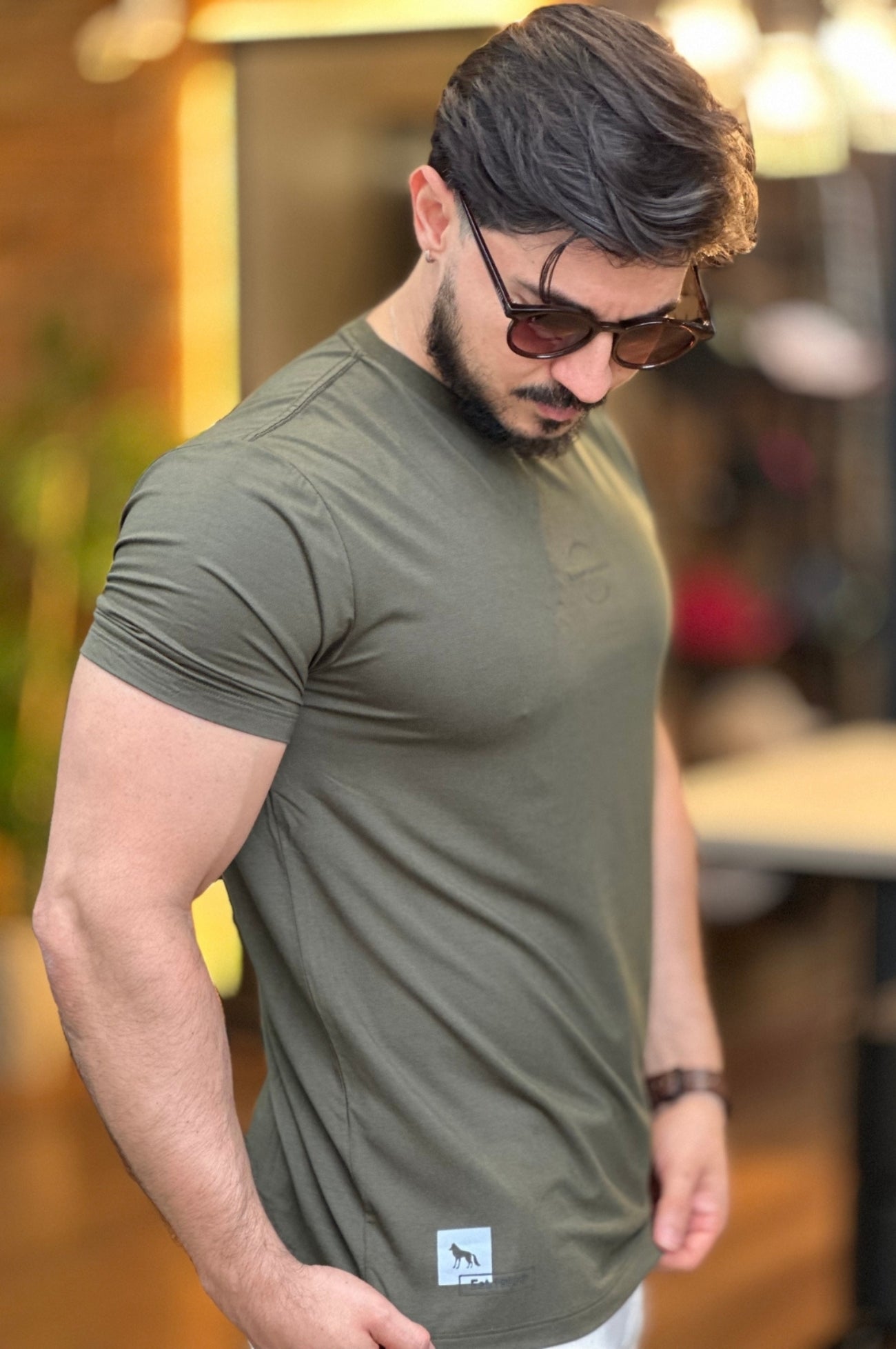 Camiseta Verde Malha Modal Acostamento