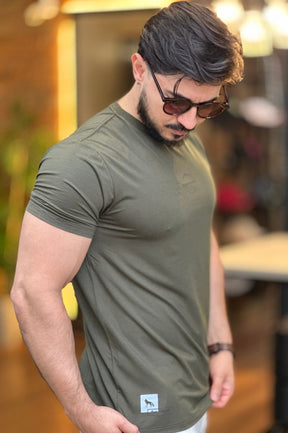 Camiseta Verde Malha Modal Acostamento
