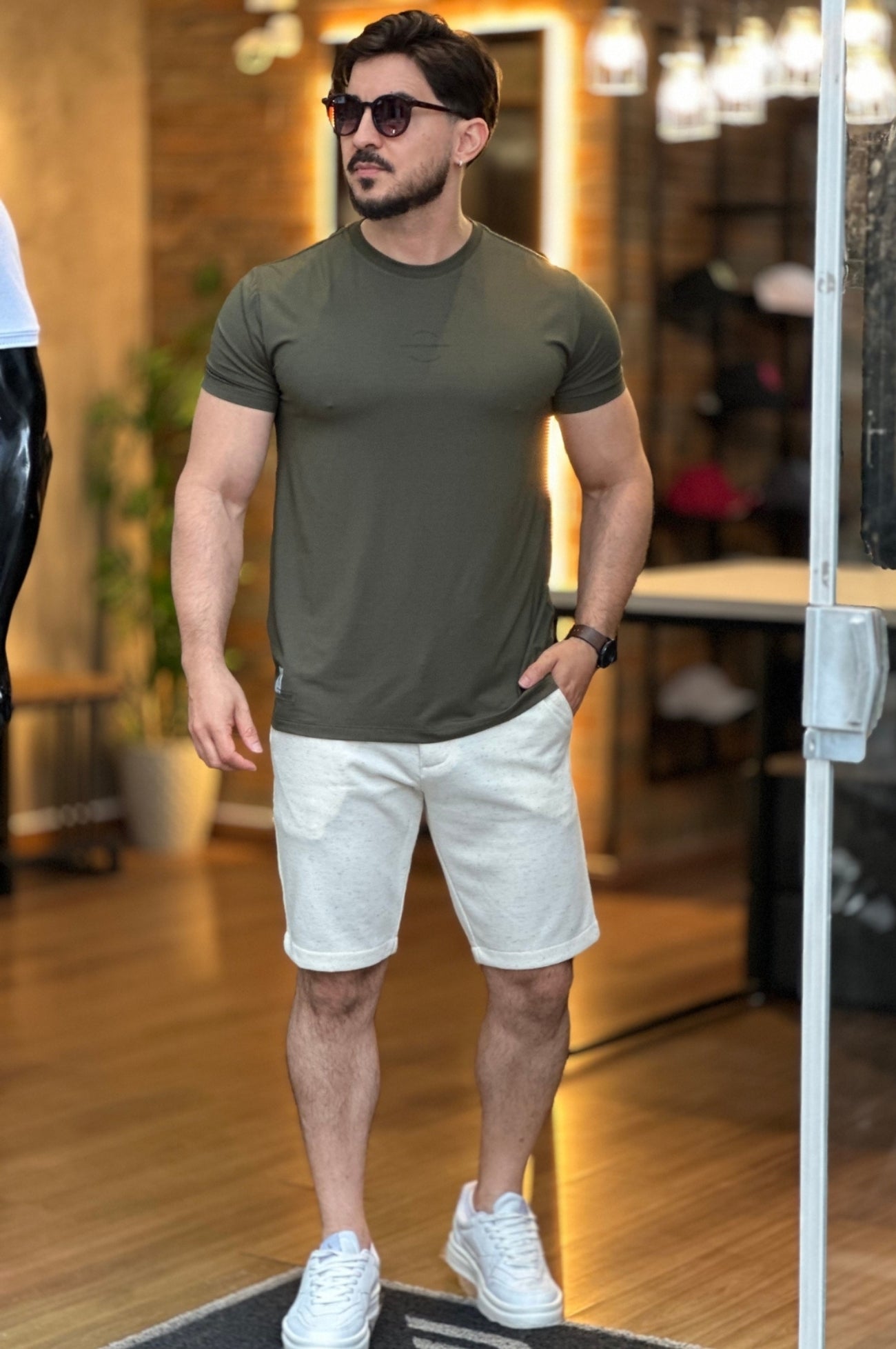 Camiseta Verde Malha Modal Acostamento