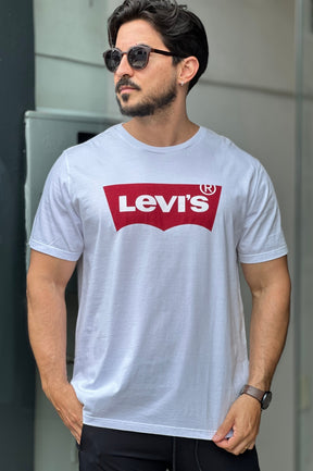 Camiseta Branca Levis Logo Vermelha