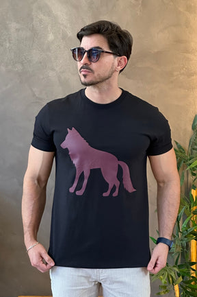 Camiseta Preta Lobo Acostamento