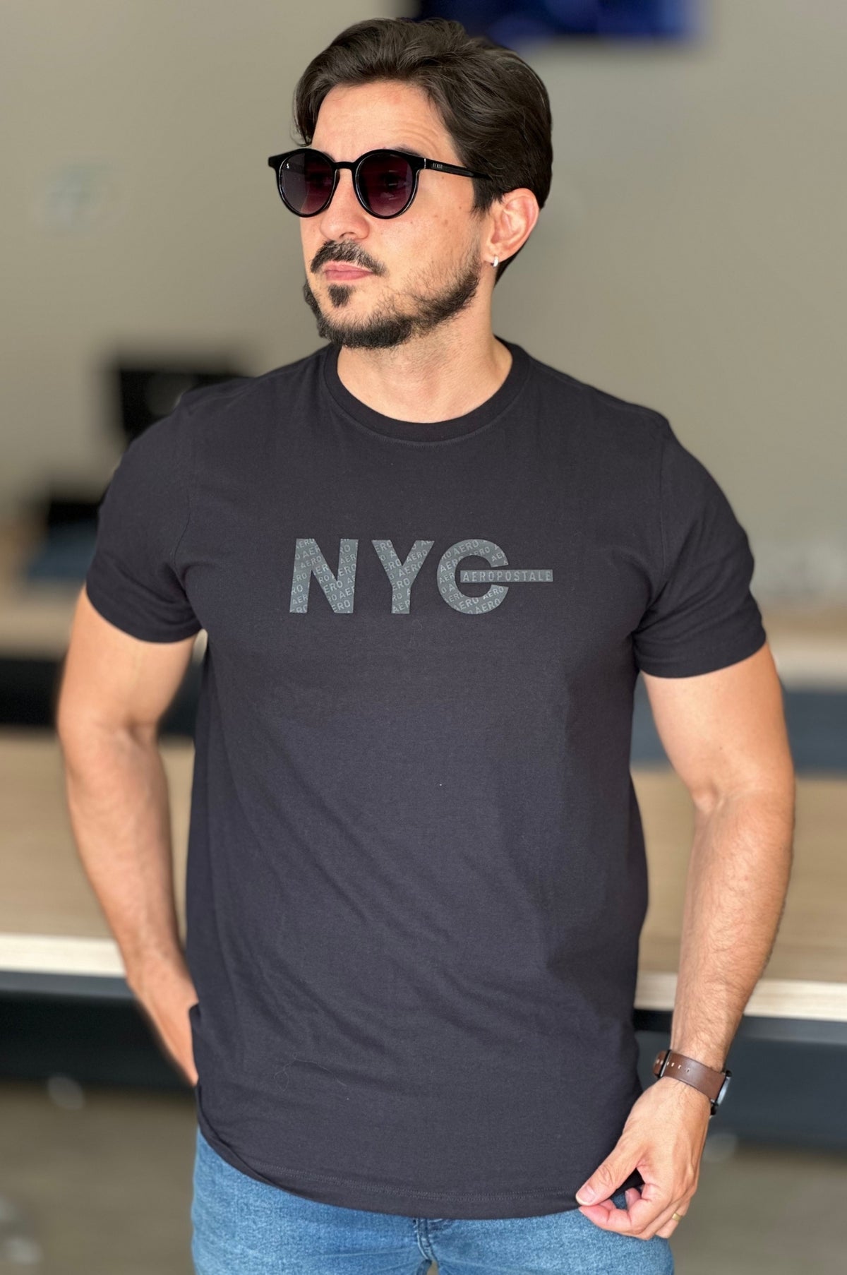 Camiseta Preta Aeropostale