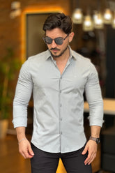 Camisa Cinza Claro Manga Longa Docthos