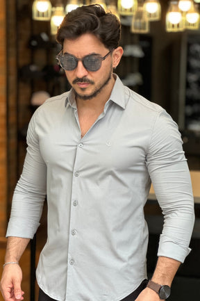 Camisa Cinza Claro Manga Longa Docthos