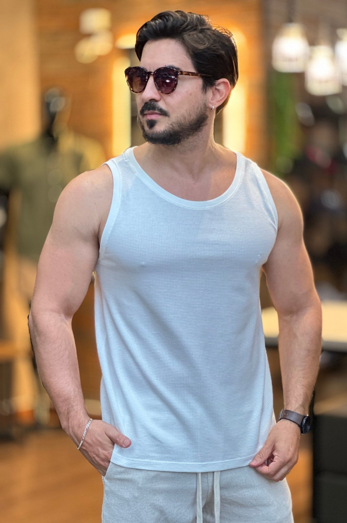 Regata Texturizada Algodão Docthos