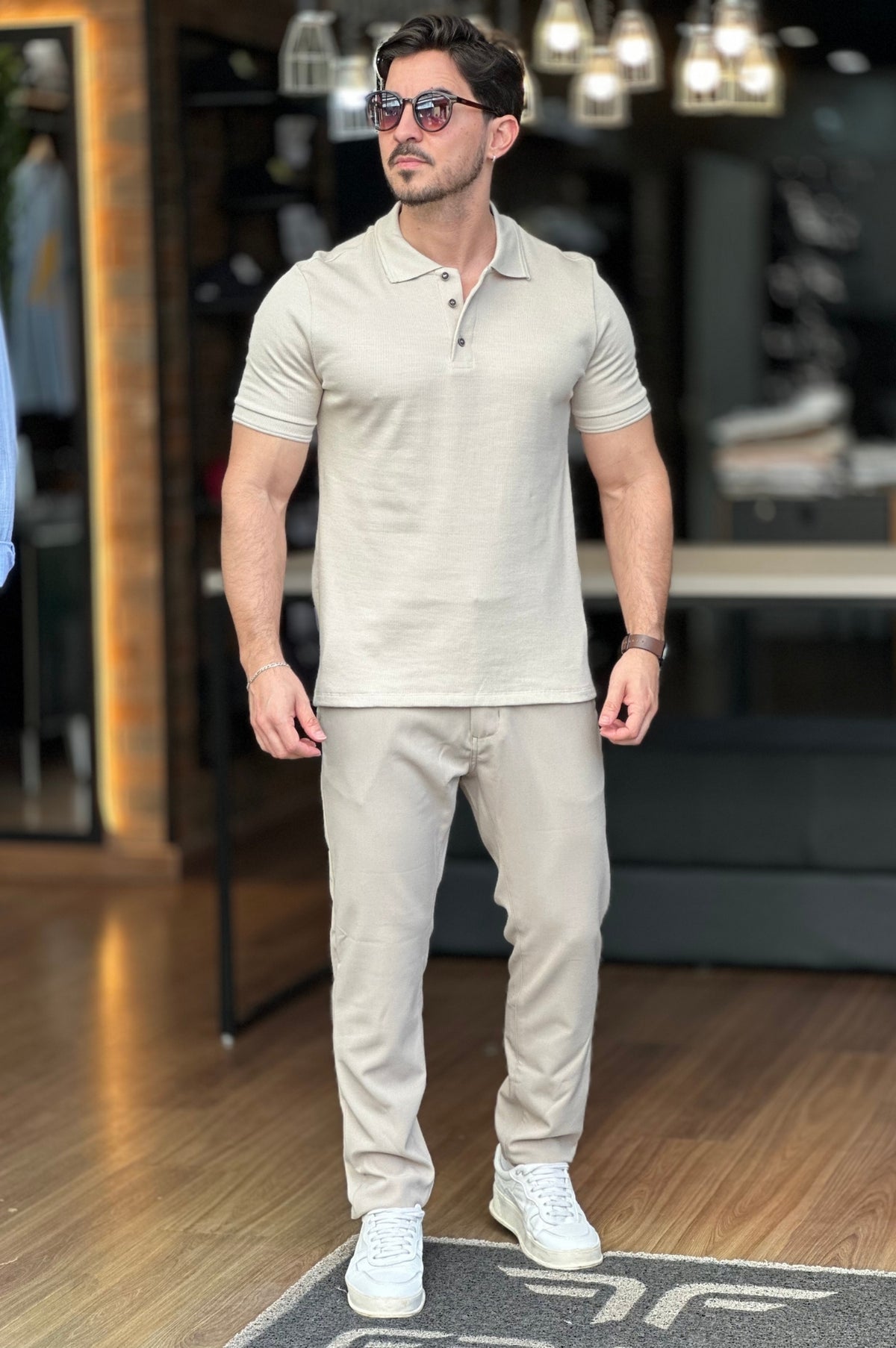 Polo Canelada Bege Eleven