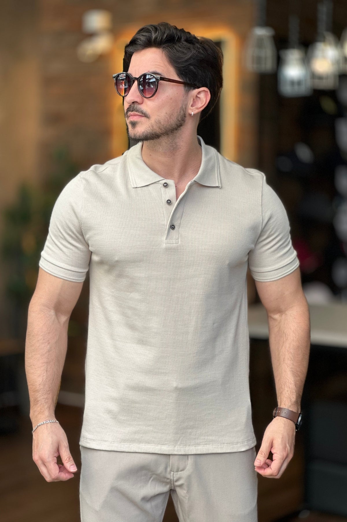 Polo Canelada Bege Eleven